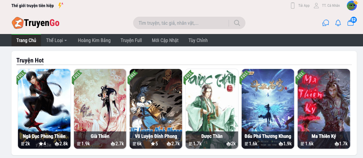 TruyenGo Website & Mobile App